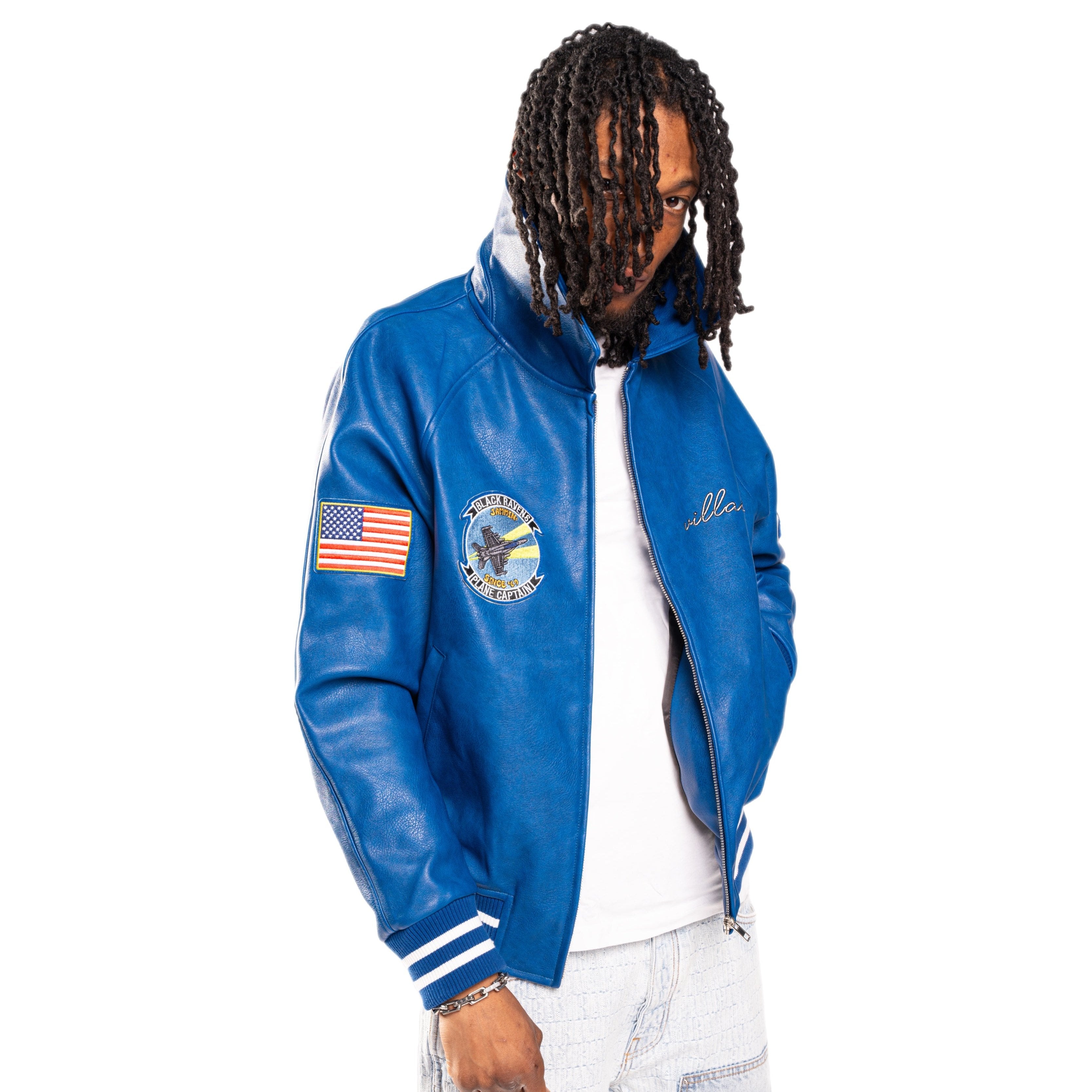 (Marble blue) “Millionaire” Leather Jacket