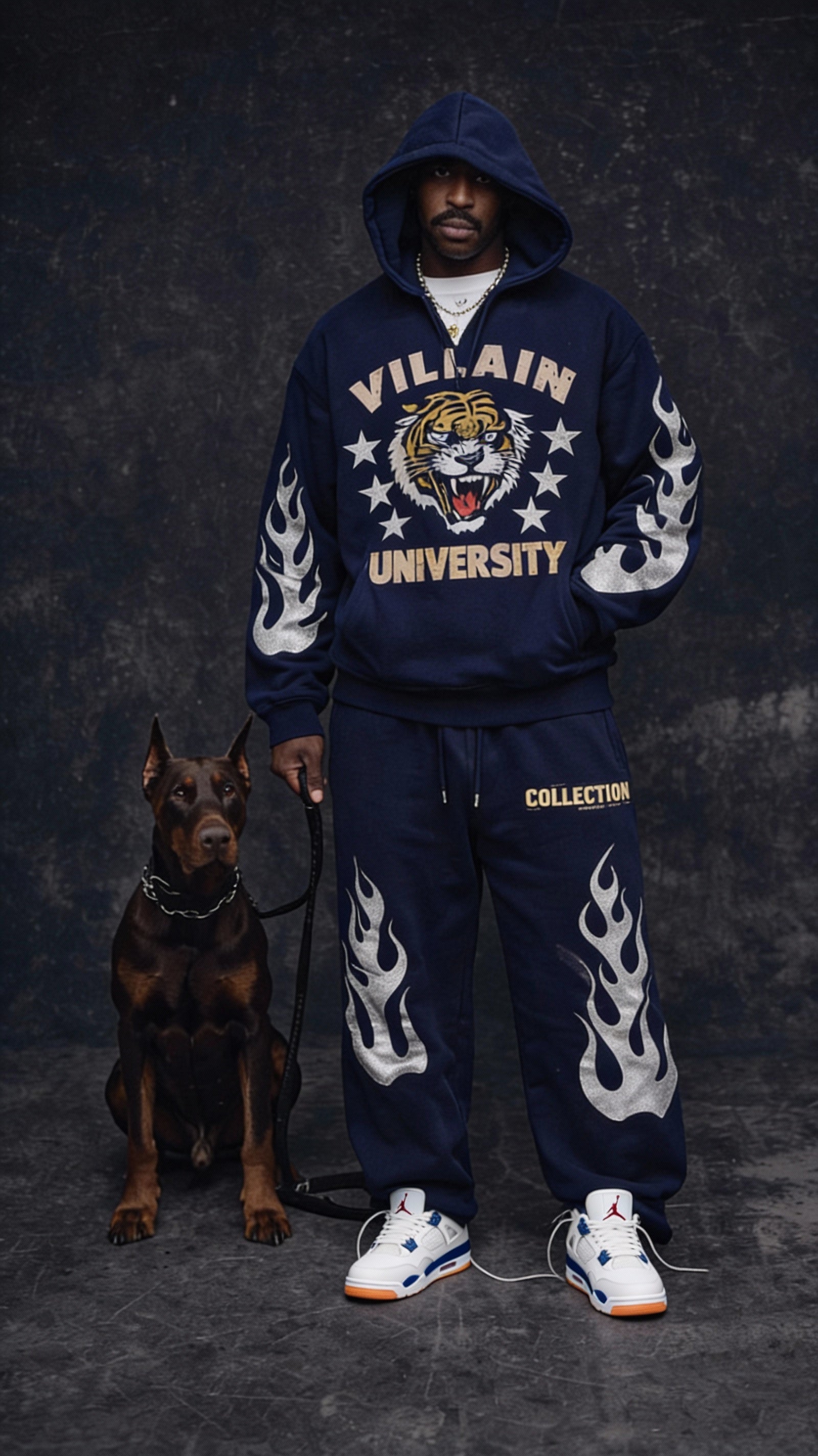 “VLN UNIVERSITY” (tiger) navy