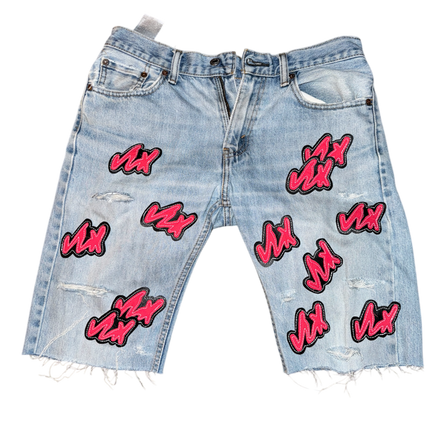 Red VLN “Stamp” Jorts