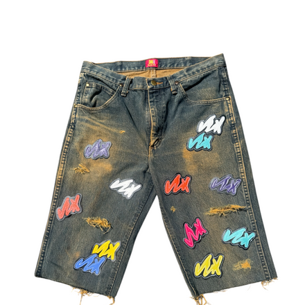 Dyed multi VLN “Stamp” Jorts