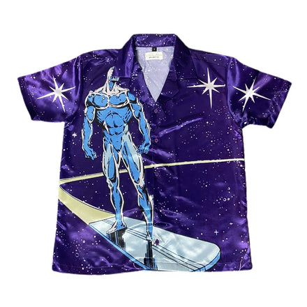 “Surfer galaxy” Silk Button up Shirt